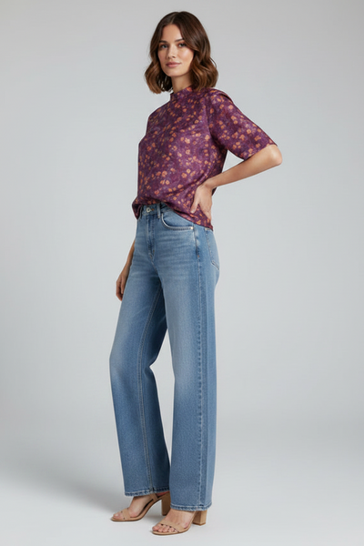 Floral Motifs Textured Top