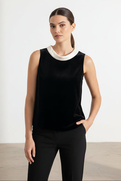 Classic Scoop Neckline Velvet Top