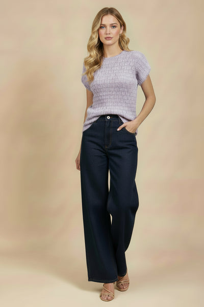 Textured Pleated Top