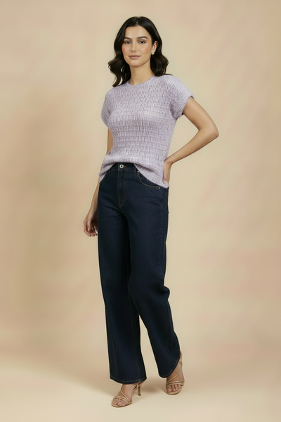 Textured Pleated Top