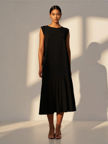 Sleeveless Pleated Dress