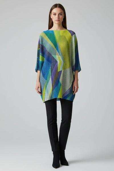 Geometric Pleated Long Top
