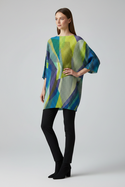 Geometric Pleated Long Top