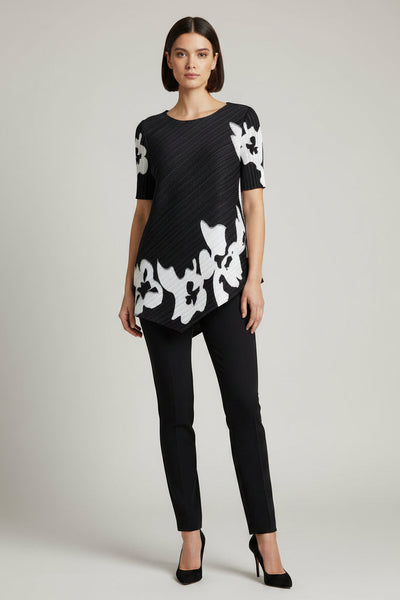 Large Floral Pleated Top