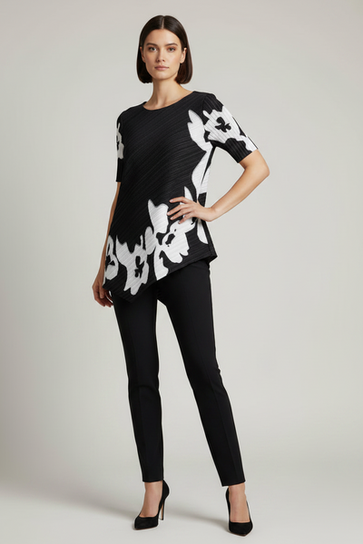 Large Floral Pleated Top