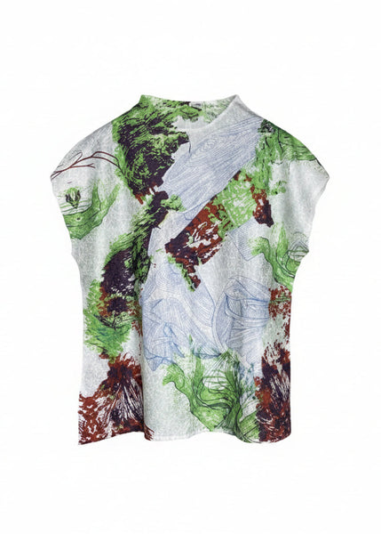 Artistic Print Textured Top