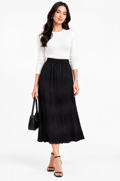 Fine Pleats Midi Skirt