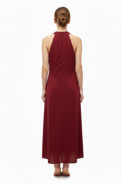 Halter-neck Linen Maxi Dress