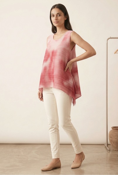 Tonal Variations Pleated Top