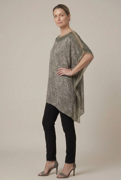 Gold Chain Trim Pleated Top