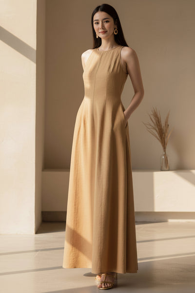 Sunlit Linen Maxi Dress 08