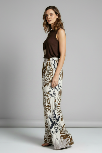 Palm Print Maxi Pants