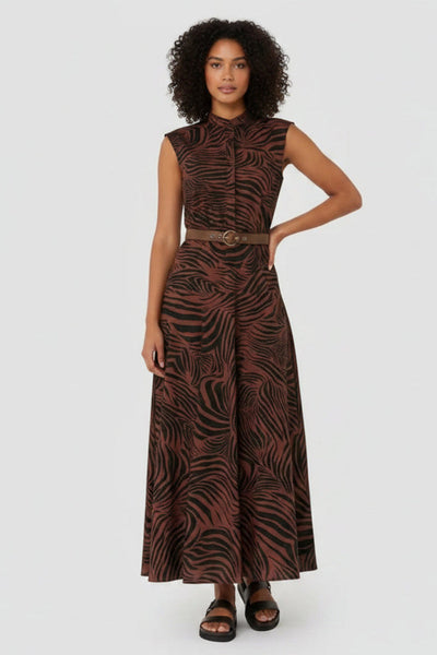 Twilight Zebra Print Long Dress