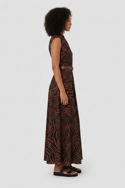 Twilight Zebra Print Long Dress