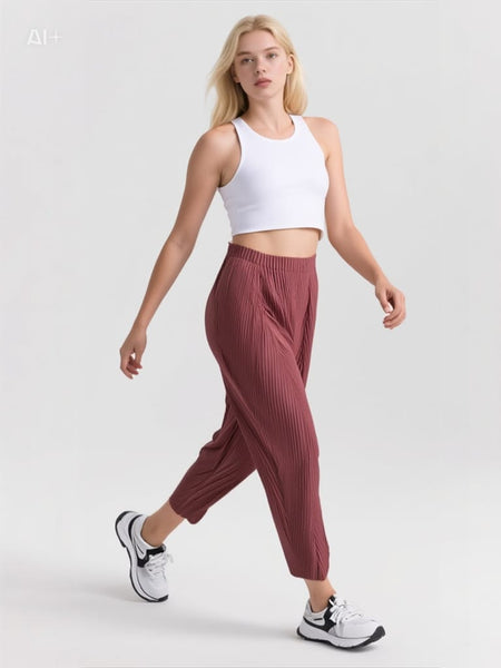 7240024 High Waist Loose Pleated Pants