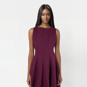 D240037 Crepe Sleeveless Fit & Flare Dress