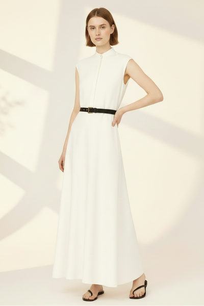 Classic Belted Maxi Dress