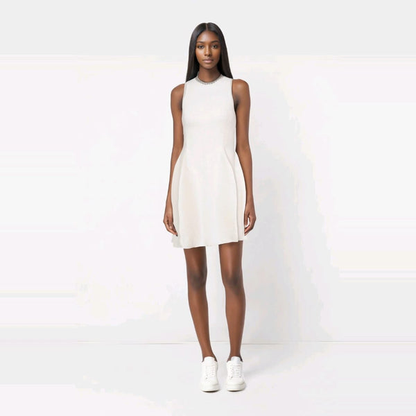 D240038 Bow Waisted Sleeveless Mini Dress