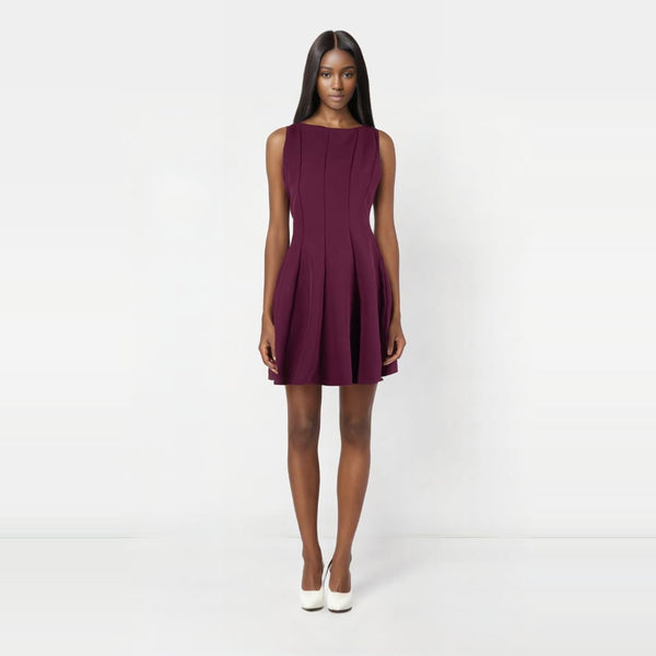 D240037 Crepe Sleeveless Fit & Flare Dress