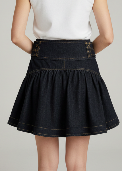 High Waisted Denim Skirt