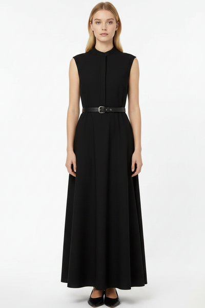 Classic Belted Maxi Dress