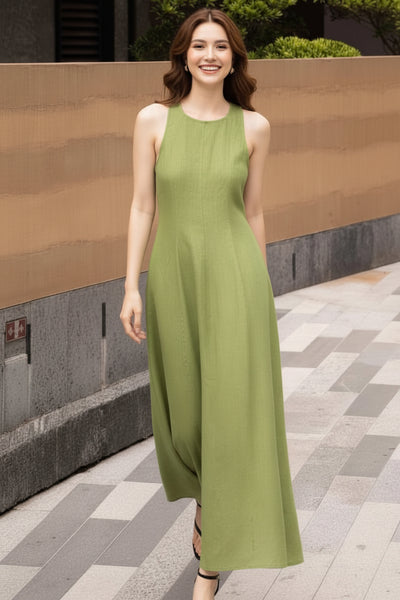 Sunlit Linen Maxi Dress