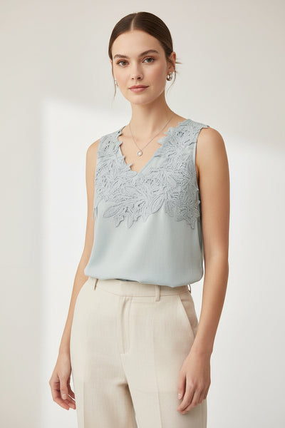 Floral Lace Linen Top