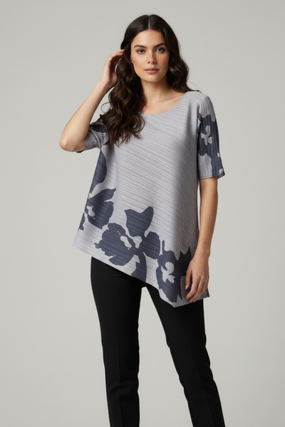 Large Floral Pleated Top