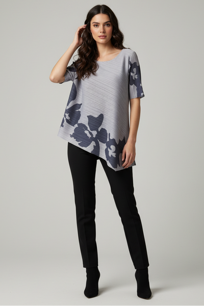 Large Floral Pleated Top