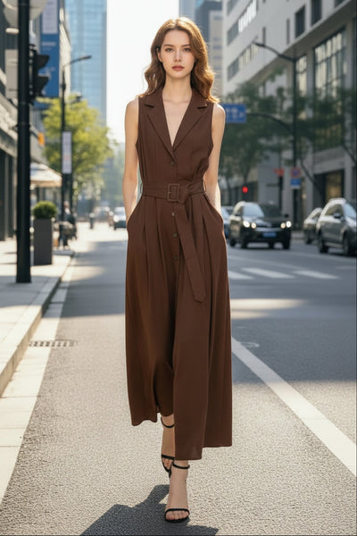 Blanc Button-Front Linen Dress