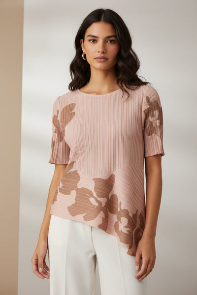 Large Floral Pleated Top