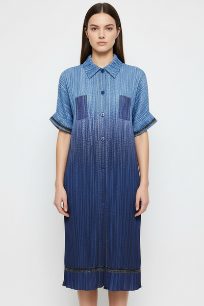 Denim Gradient Shirt Dress