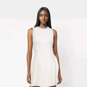 D240038 Bow Waisted Sleeveless Mini Dress