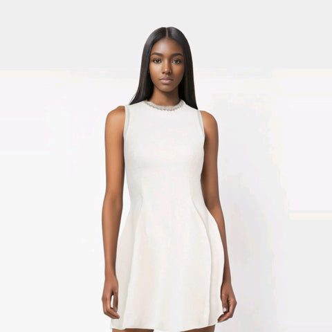 D240038 Bow Waisted Sleeveless Mini Dress