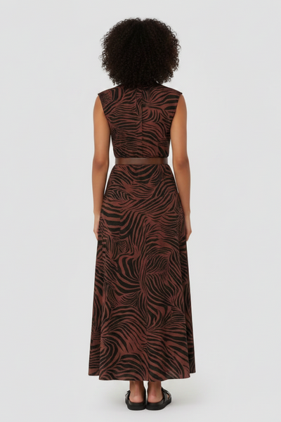 Twilight Zebra Print Long Dress