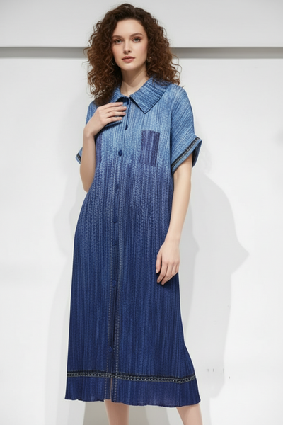 Denim Gradient Shirt Dress