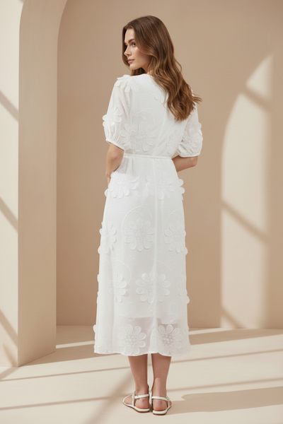 Floral Applique A-line Dress