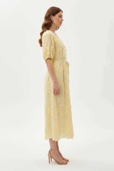Floral Applique A-line Dress