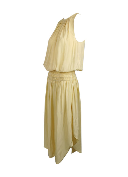 N180079 Front & Back Midi Dress *Ginger Yellow
