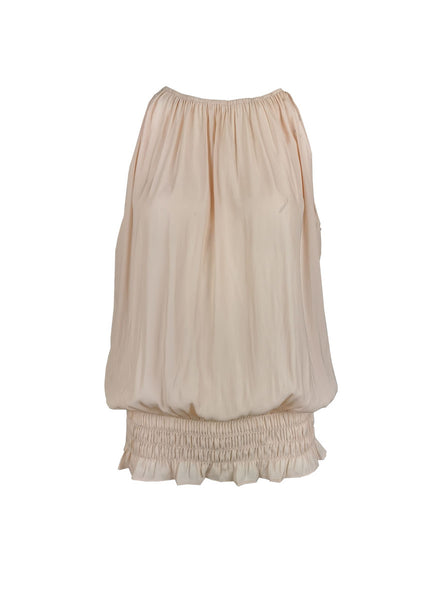 O180027 Gathered Waist Sleeveless Top