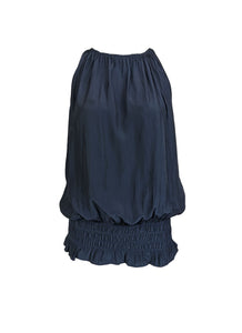 O180027 Gathered Waist Front & Back Top *Navy