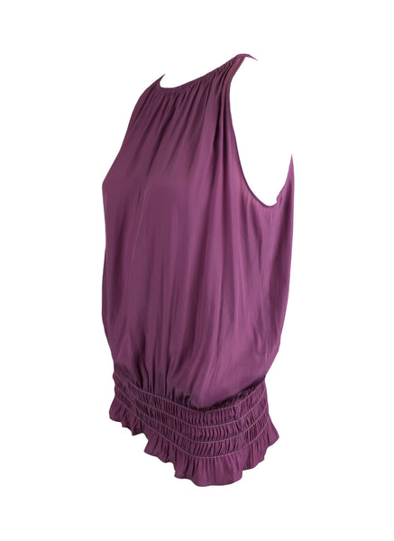 O180027 Gathered Waist Sleeveless Top