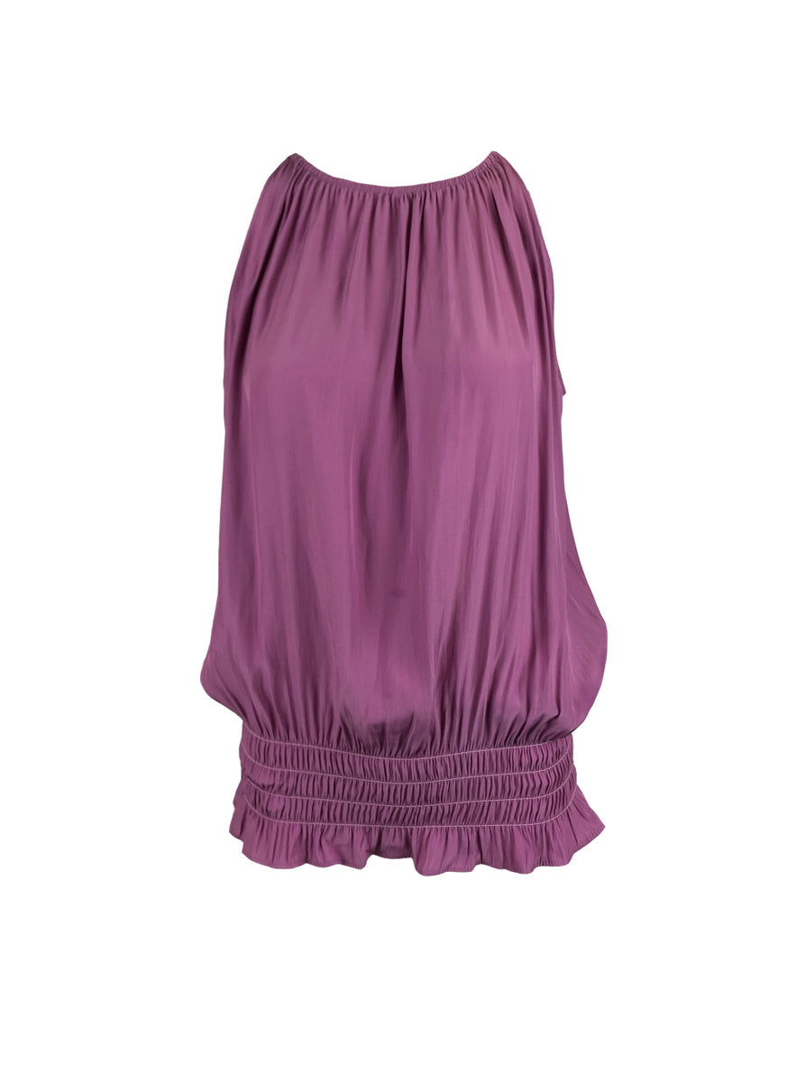 O180027 Gathered Waist Sleeveless Top