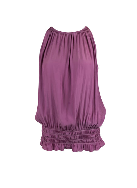 O180027 Gathered Waist Sleeveless Top